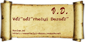 Vásárhelyi Dezső névjegykártya
